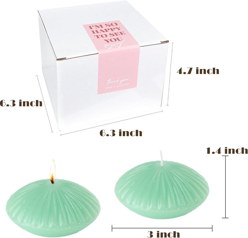 LPUSA 10 Hour Green Floating Candles Large 3"，Unscented Romantic Tealight Ribbed Candles for Cylinder Vases，Centerpieces at Wedding, Party, Pool, Holidays, Set of 12 - Image 4